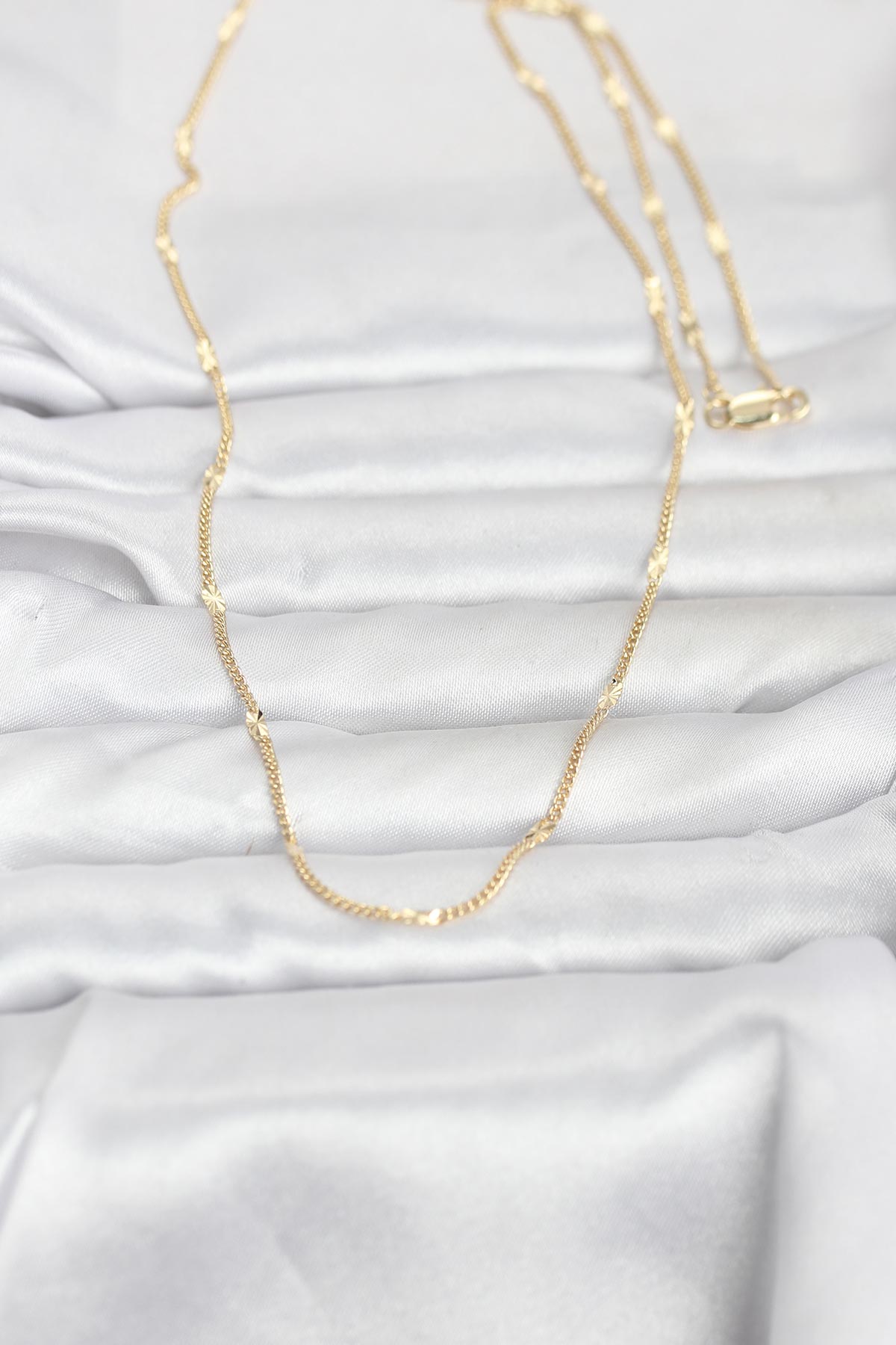 CM 14K Gold Renk Lazer Puntalı Model 60 cm Kadın Kolye - Görsel 2