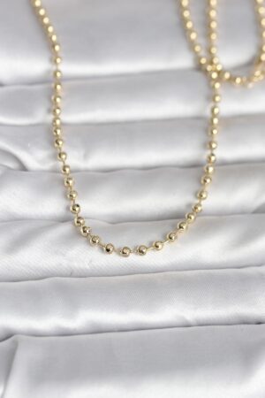 CM 14K Gold Renk Top Zincirli Model 60 cm Kadın Kolye