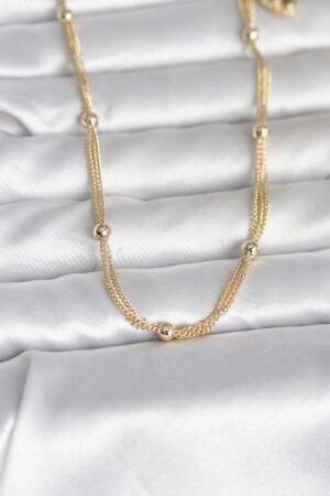 CM 14K Gold Renk Topçuk Model 60 cm Kadın Kolye