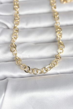 CM 14K Gold Renk Kalın Halka Zincirli 60 cm Kadın Kolye