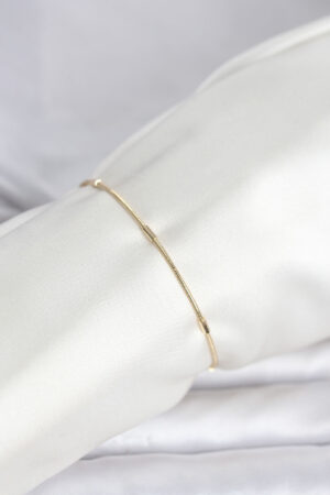 CM 14K Gold Renk Barlı Yılan Zincir Model Kadın Bileklik