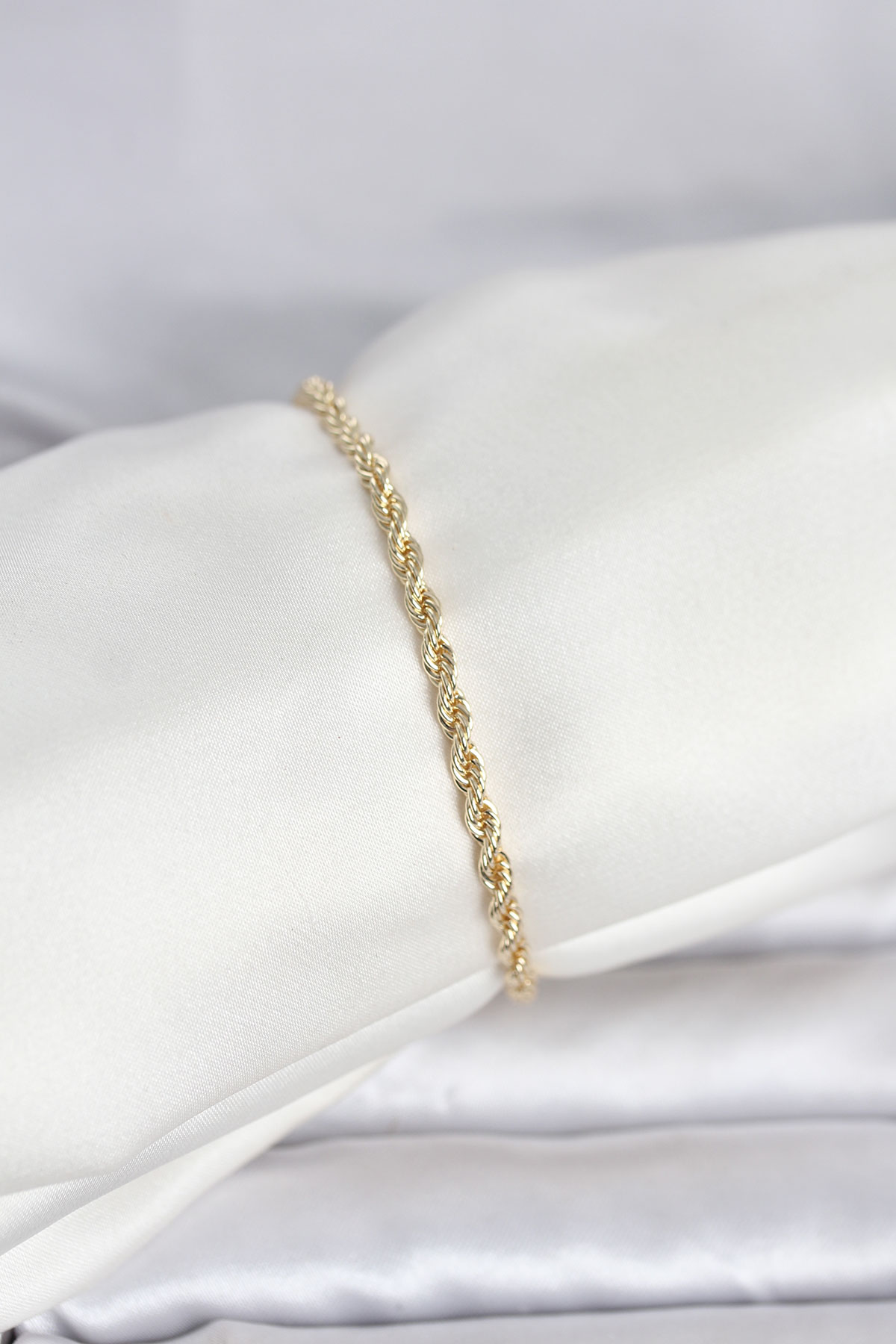 CM 14K Gold Renk Burgu Model Kadın Bileklik