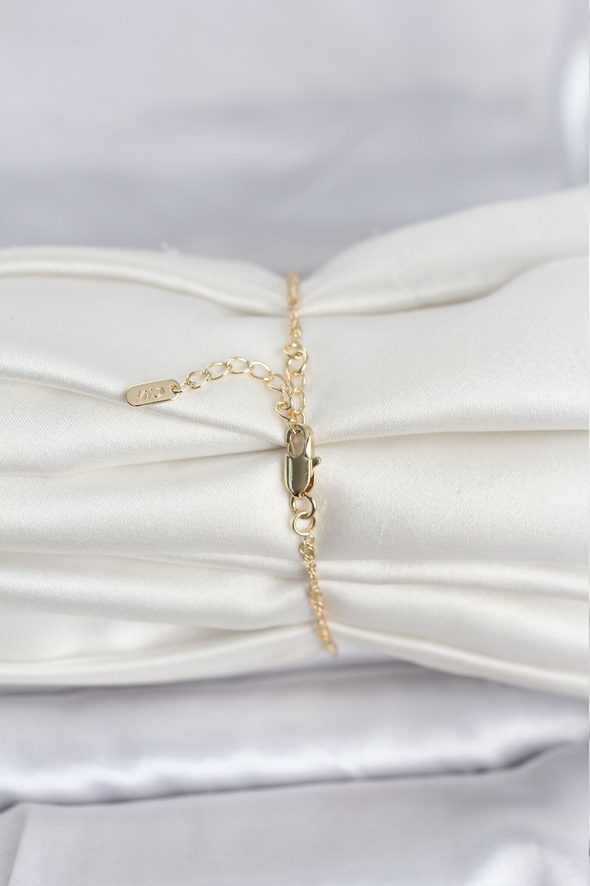 CM 14K Gold Renk Ezme Burgu Zincir Model Kadın Bileklik - Görsel 2