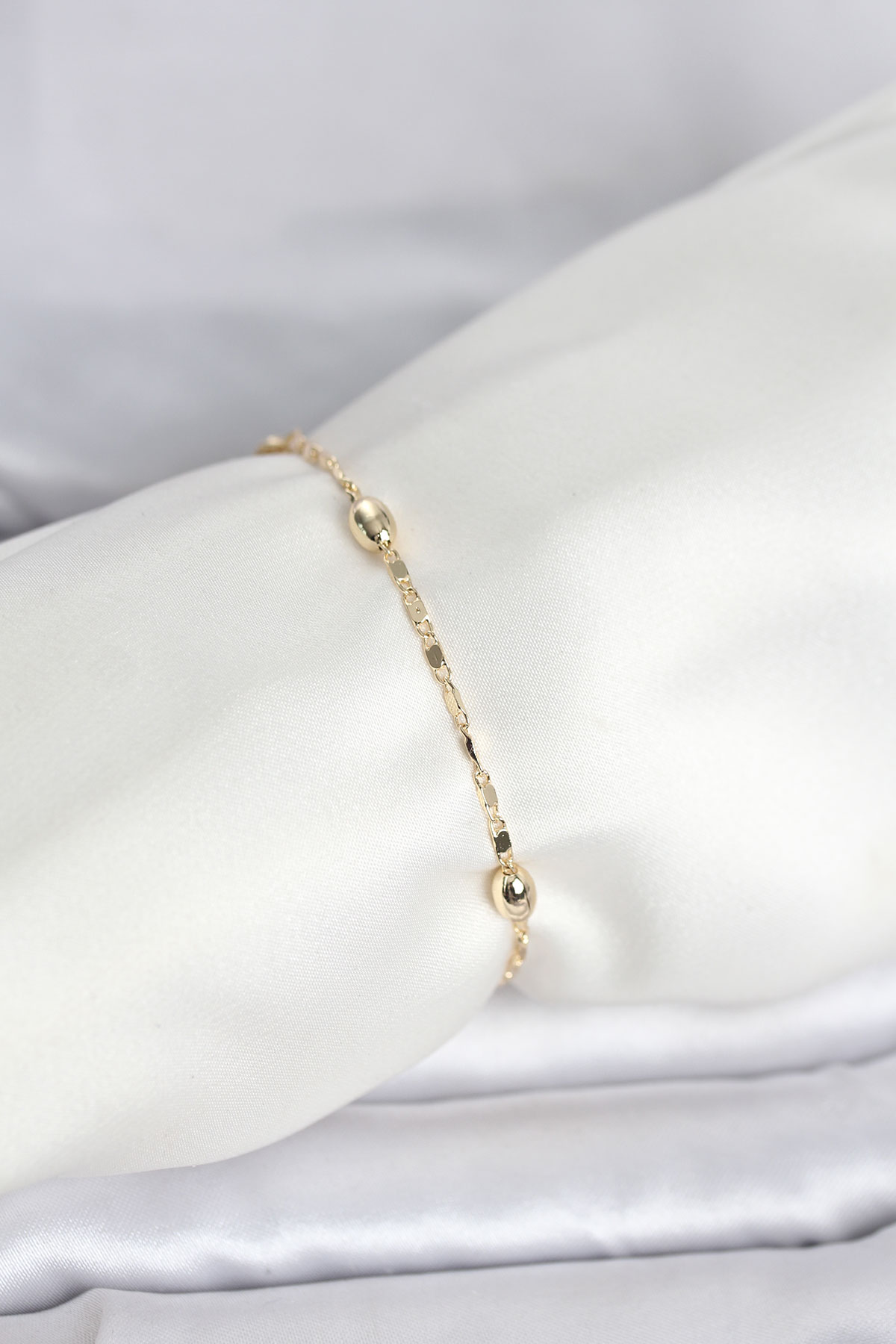 CM 14K Gold Renk Damla Topçuk Model Kadın Bileklik