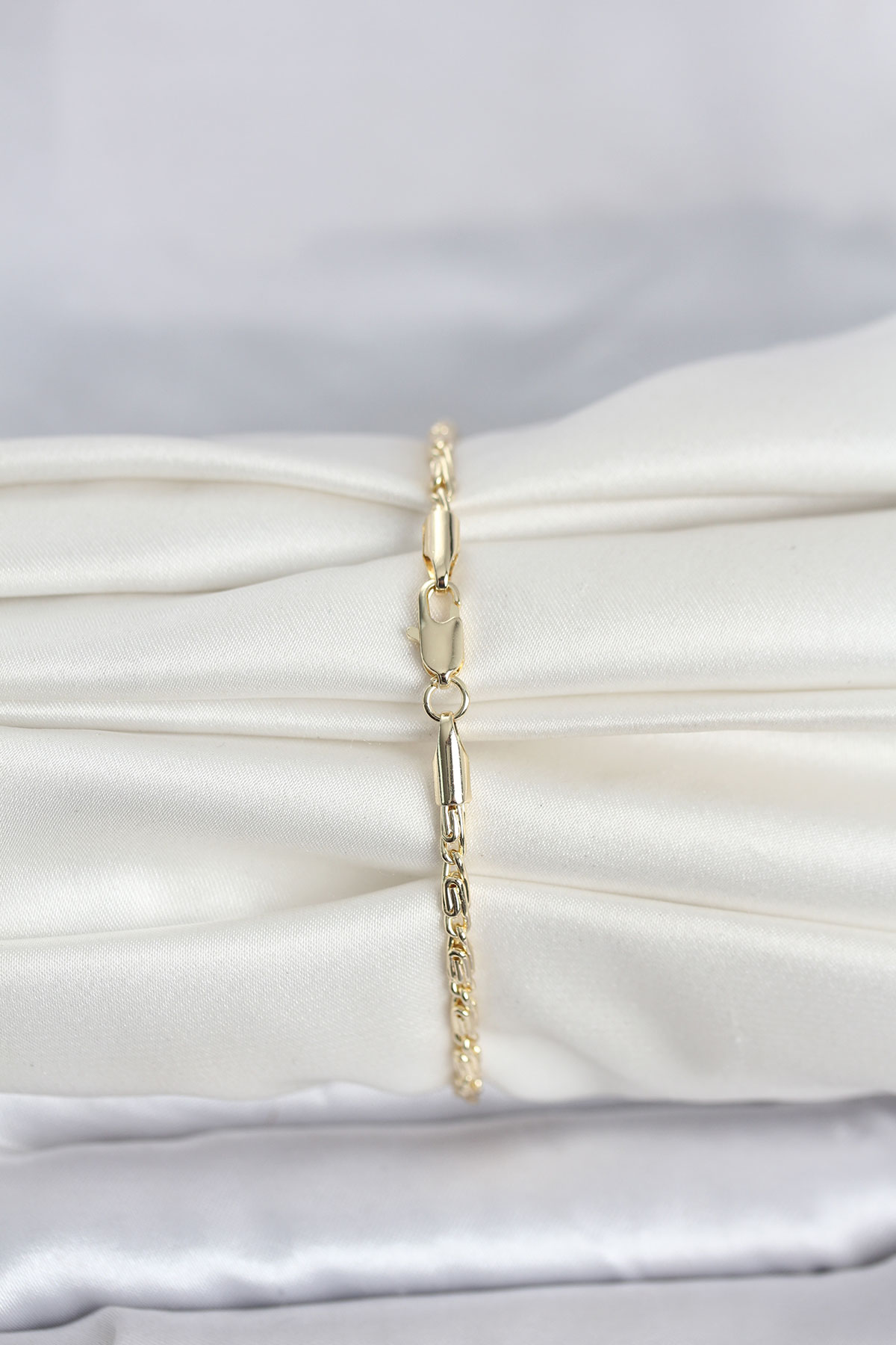 CM 14K Gold Renk Burgu Zincirli Model Kadın Bileklik - Görsel 2