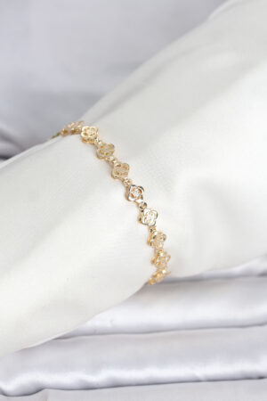 CM 14K Gold Renk Yonca Model Kadın Bileklik