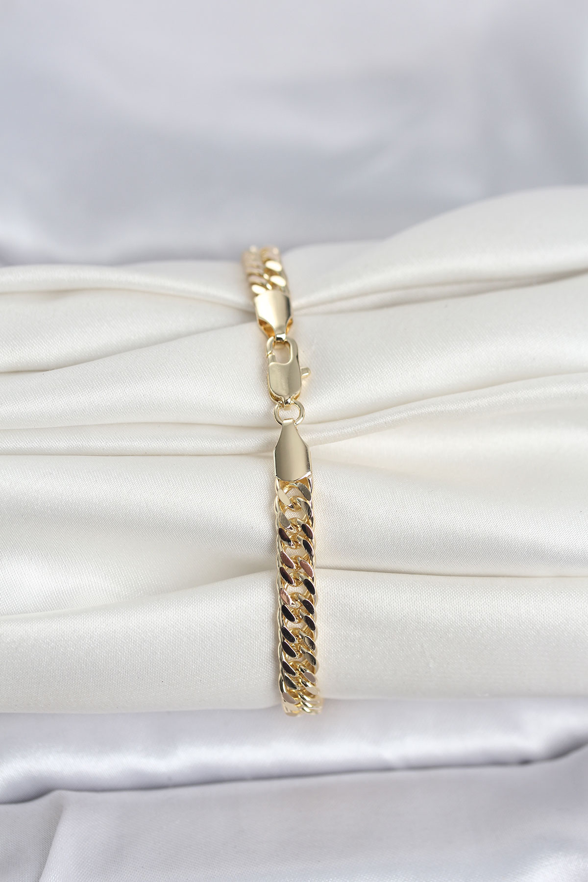 CM 14K Gold Renk Kalın Zincir Model Kadın Bileklik - Görsel 2