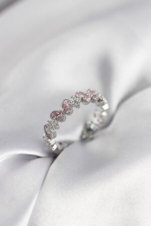 Pembe Zirkon Taşlı Kelebek Model Kadın Yüzük