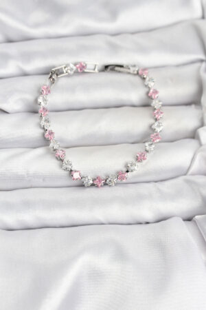 Kare Zirkon Taşlı Gümüş Renk Kadın Bileklik