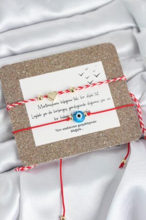 Marteniçka Bileklik 2'li Nazar ve Kalp Model