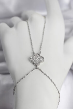 Pirinç Gümüş Renk Yonca Model Kadın Şahmeran