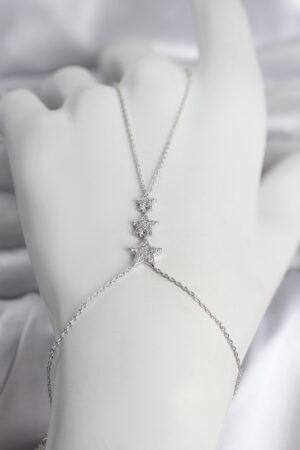 Pirinç Gümüş Renk Sıralı Yıldız Model Kadın Şahmeran