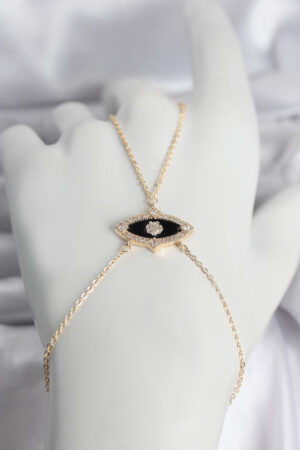 Pirinç Göz Model Gold Renk Zirkon Taşlı Kadın Şahmeran