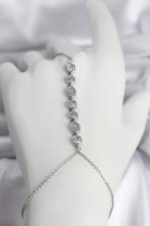 Pirinç Gümüş Renk Sıralı Zirkon Taşlı Kadın Şahmeran