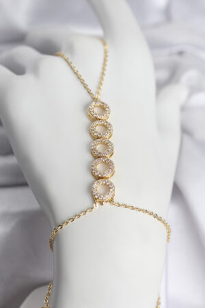 Pirinç Gold Renk Zirkon Taşlı Sıralı Halka Model Kadın Şahmeran