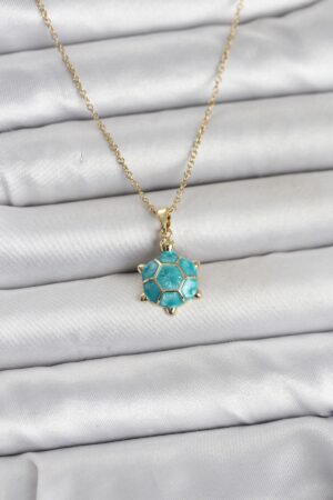 316L Çelik Zincir Gold Renk Kaplumbağa Model Kadın Kolye