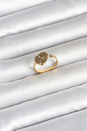 316L Çelik Gold Renk Kalp Model Kadın Yüzük