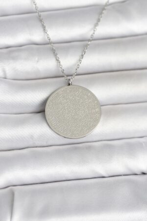 316L Çelik Gümüş Renk Ayetel Kürsi ve Allah Yazılı Kolye