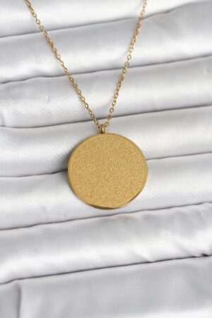 316L Çelik Gold Renk Ayetel Kürsi ve Allah Yazılı Kolye