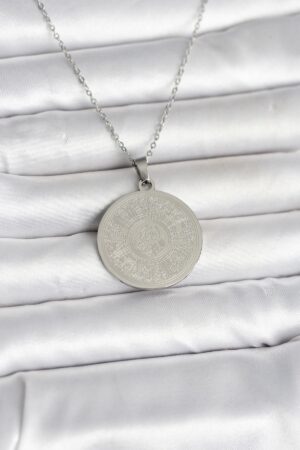 316L Çelik Gümüş Renk Ayetel Kürsi Yazılı Kolye