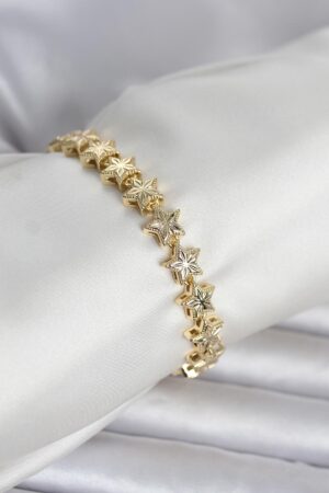 Pirinç Gold Renk Yıldız Model Kadın Bileklik