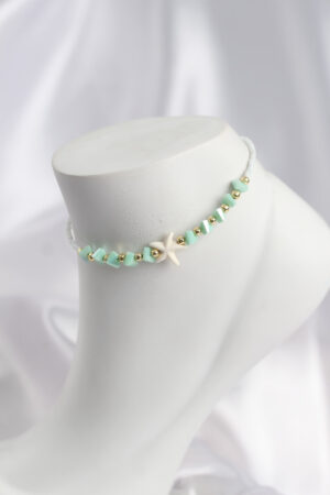 Su Yeşili Renk Deniz Yıldızı Motifli Halhal