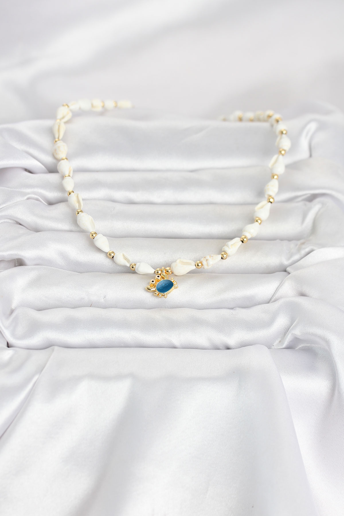Doğal Deniz Kabuğu Dizili Yengeç Model Kolye - Görsel 2