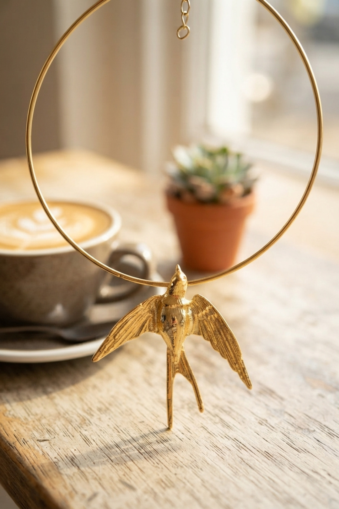 Kırlangıç Model Gold Renk Choker Kadın Kolye - Görsel 3